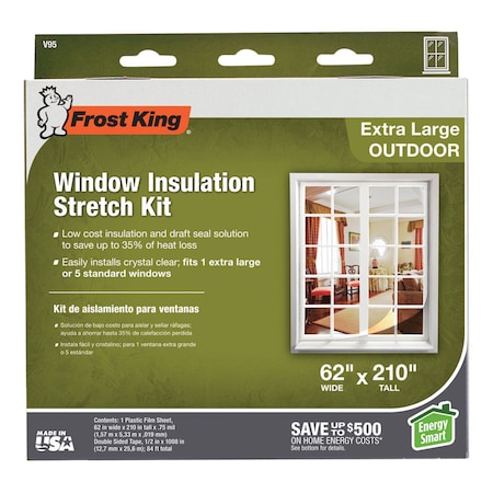Frost King Frost King Clear Stretch Outdoor Window Film Insulator Kit 62 in. W X 210 in. L V95H